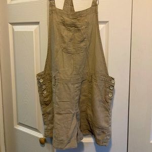 Wallflower Linen Overall Shorts Size XL